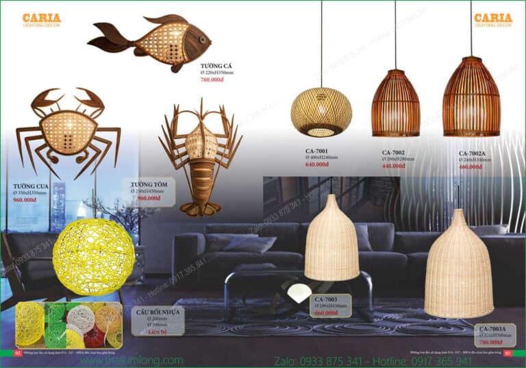 Bản Giá Đèn Thả Mây Tre Caria CA-7001