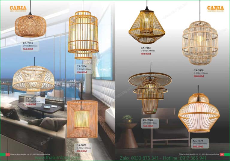Đèn Thả Mây Tre Caria CA-7074