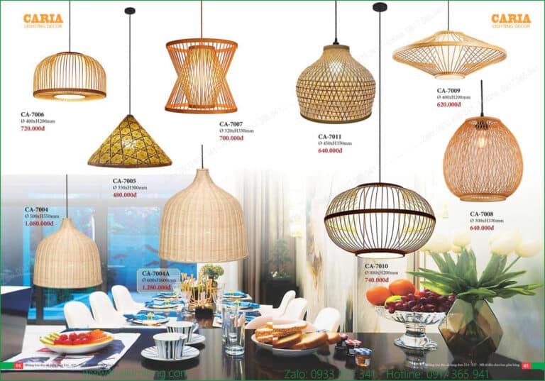 Bản Giá Đèn Thả Mây Tre Caria CA-7007