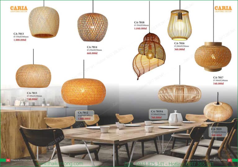 Bản Giá Đèn Thả Mây Tre Caria CA-7015