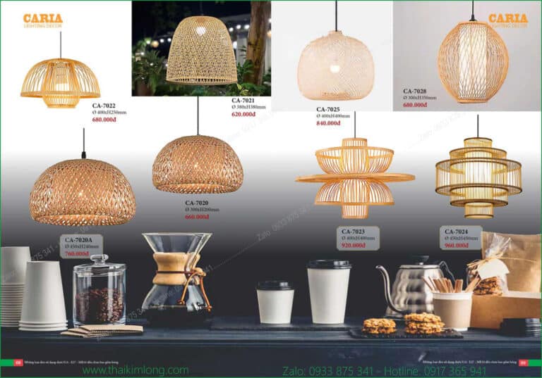 Bản Giá Đèn Thả Mây Tre Caria CA-7024