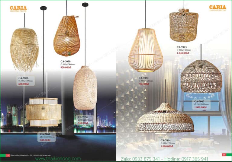 Đèn Thả Mây Tre Caria CA-7060